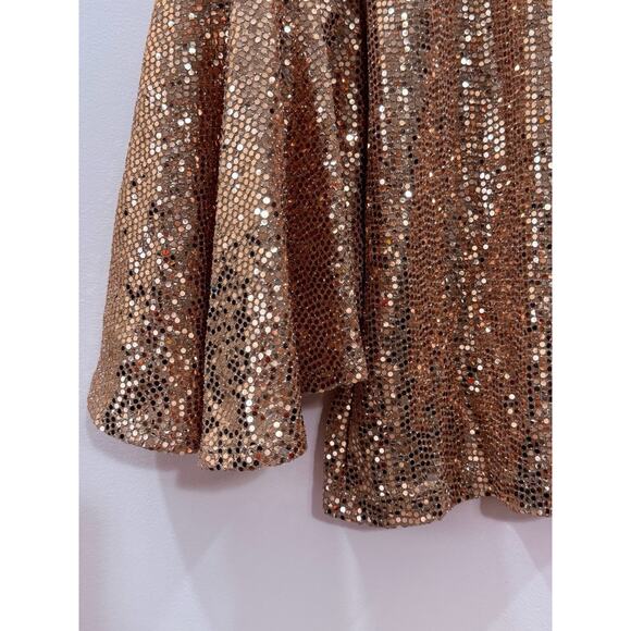 MSK Rose Gold Sequin Boat-Neck Bell-Sleeve Blouse Size Small NWT - Picture 4 of 6